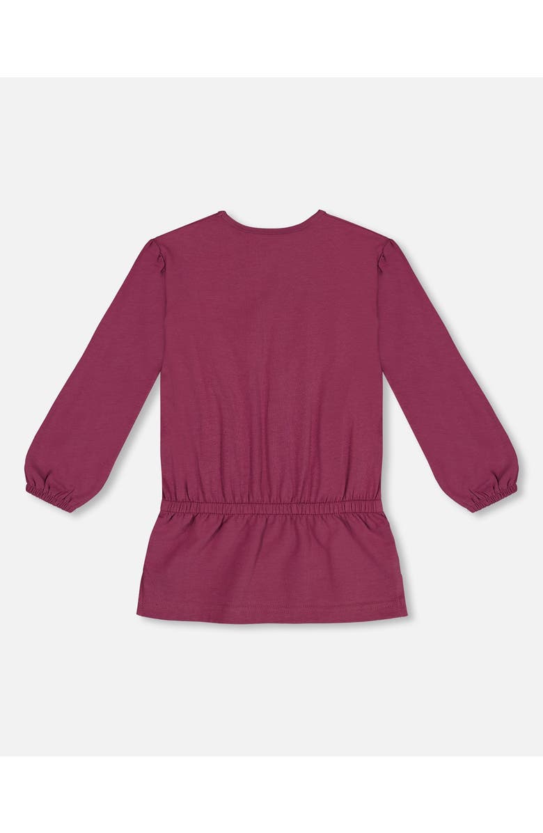 Deux par Deux Girl's Elastic Waist Tunic Burgundy, Alternate, color, 