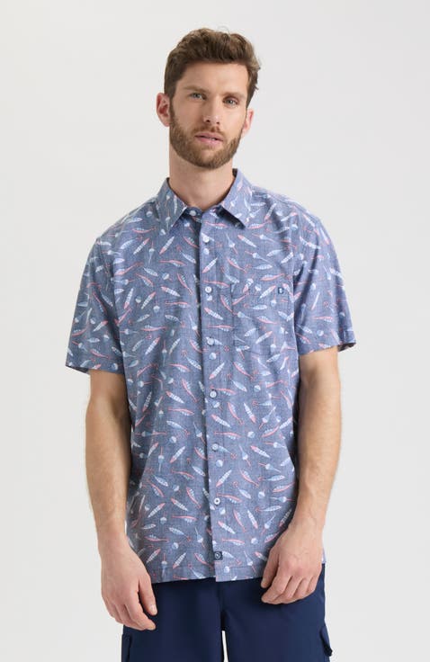 Tempting Tackle Woven Short Sleeve Shirt