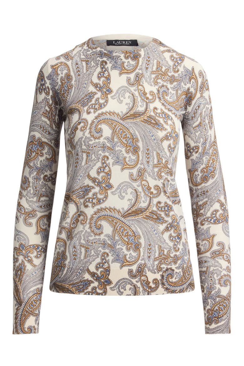 Paisley Sweater, Alternate, color, CREAM/ MULTI