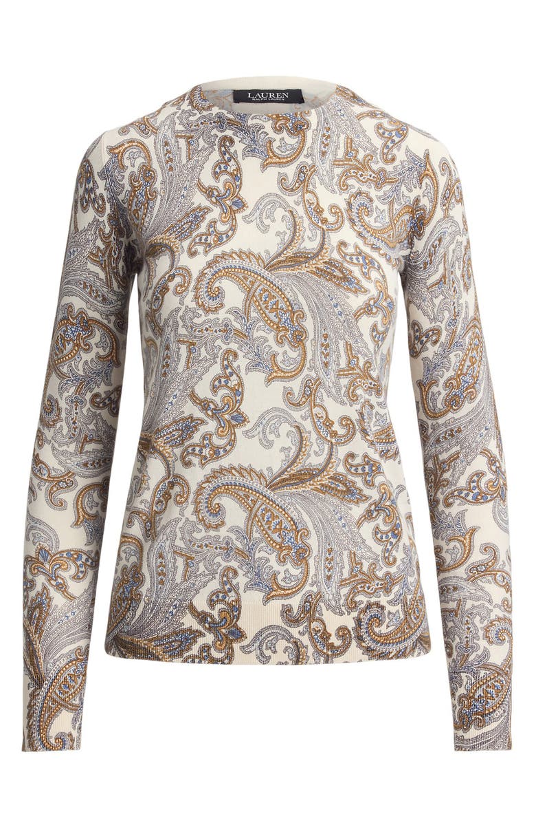 Lauren Ralph Lauren Paisley Sweater, Alternate, color, Cream/ Multi