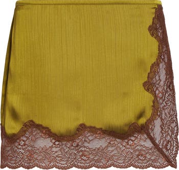 the Virgins　satin lacetrim skirt the Virgins satin lacetrim skirt