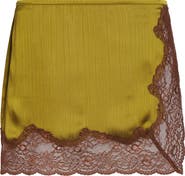 Siedrés Niera Lace Trim Satin Miniskirt