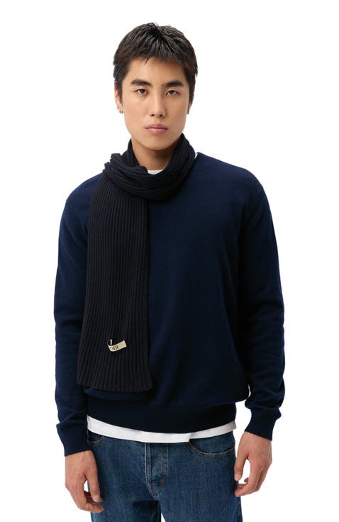 Cashmere Rib Knit Scarf