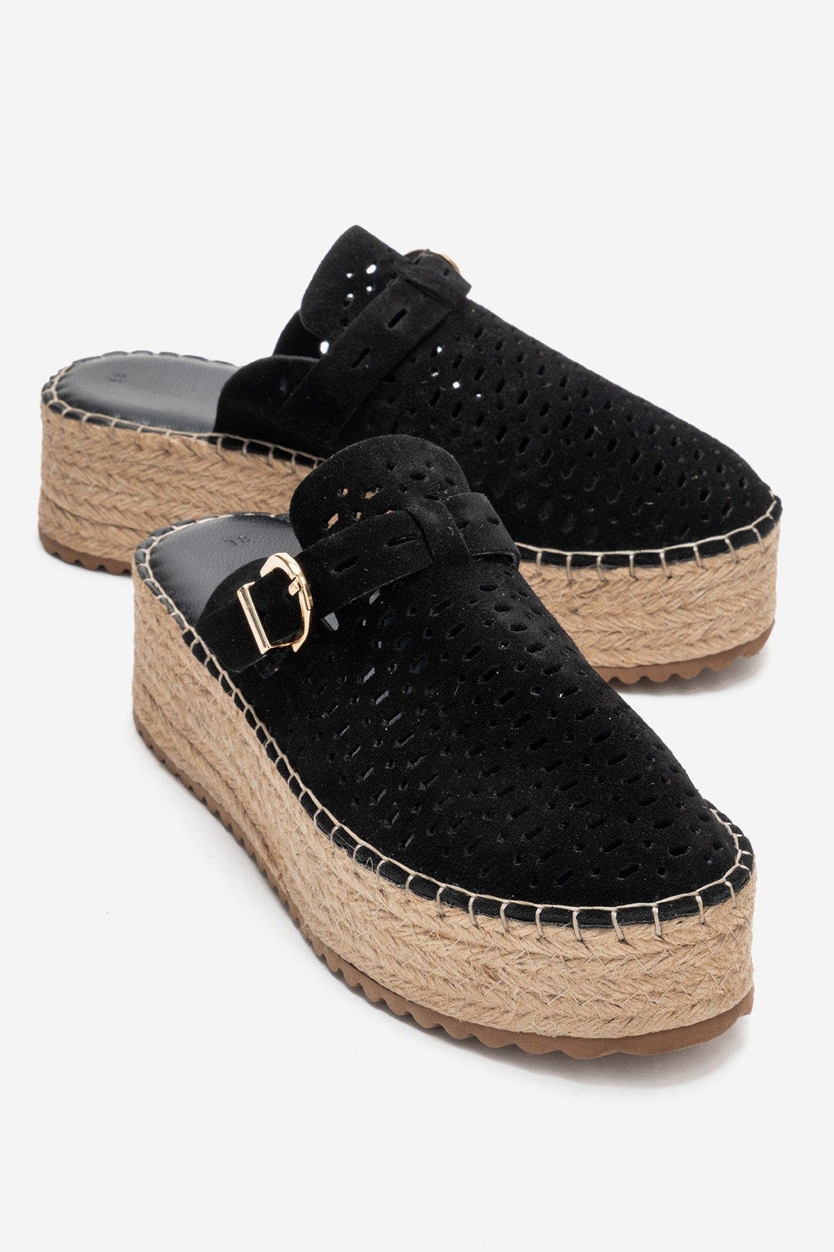 Forever & Always Shoes Louis Leather Platform Sandal, Alternate, color, Black Suede