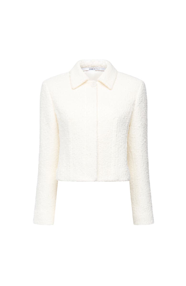 Another Tomorrow Short Tweed Jacket, Alternate, color, Cream
