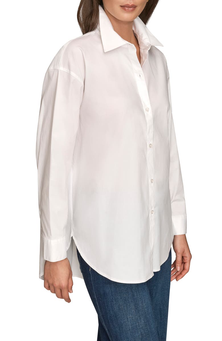 Donna Karan New York Long Sleeve Button-Up Shirt, Alternate, color, White