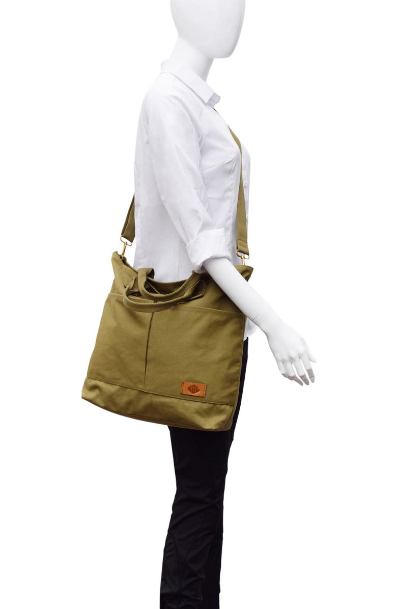 New Amsterdam Leatherworks Ayla Canvas Tote Bag, Alternate, color, Olive