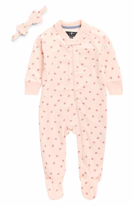 7 For All Mankind Zip Footie & Headband Set