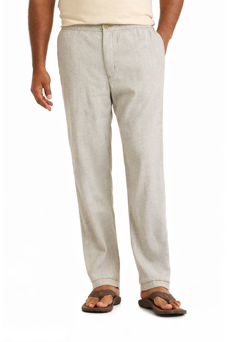 Beach Coast Stretch Linen & Cotton Pants, Main, color, BEACH