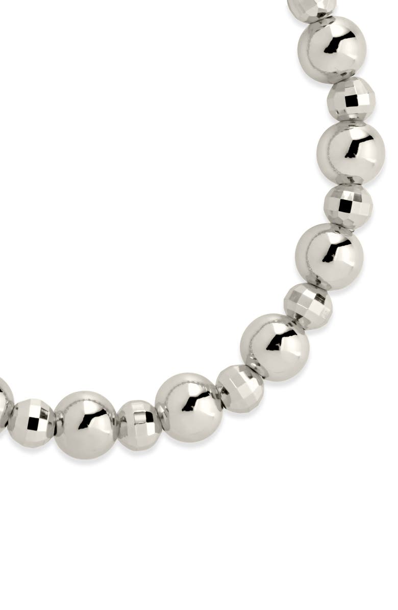 Sterling Forever Summer Beaded Stretch Bracelet, Alternate, color, Silver
