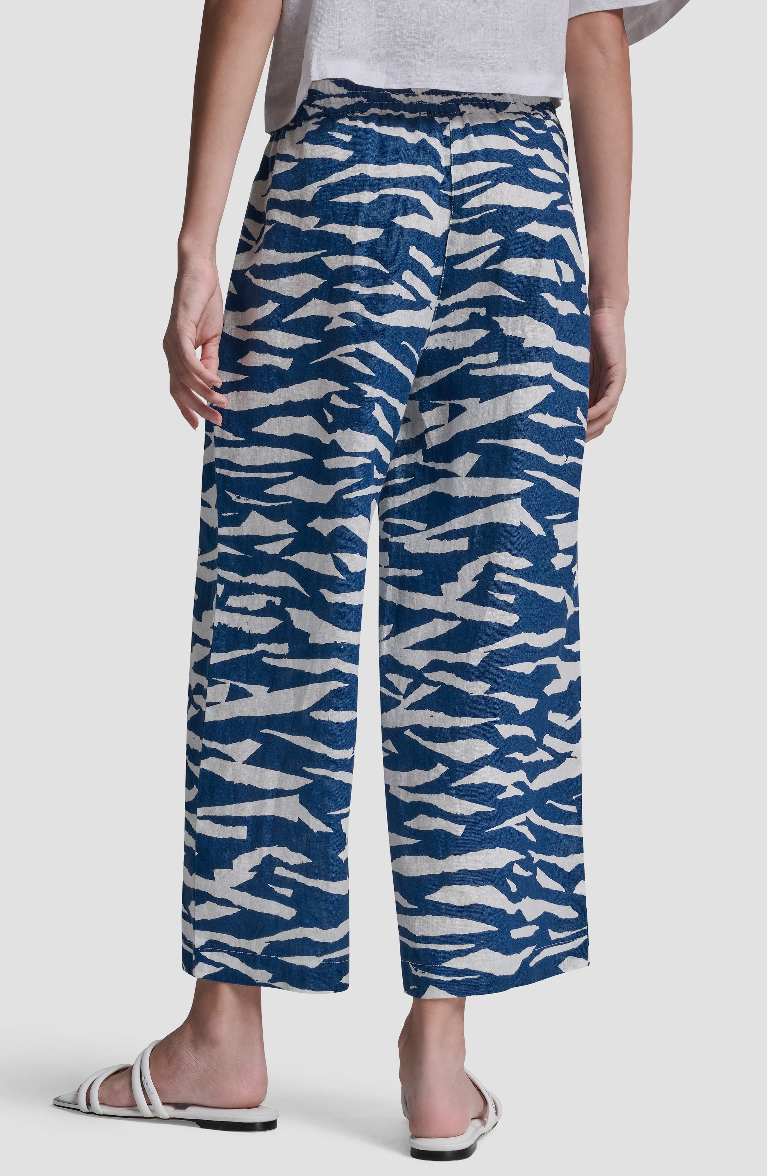 Printed Linen Drawstring Pants - image 4