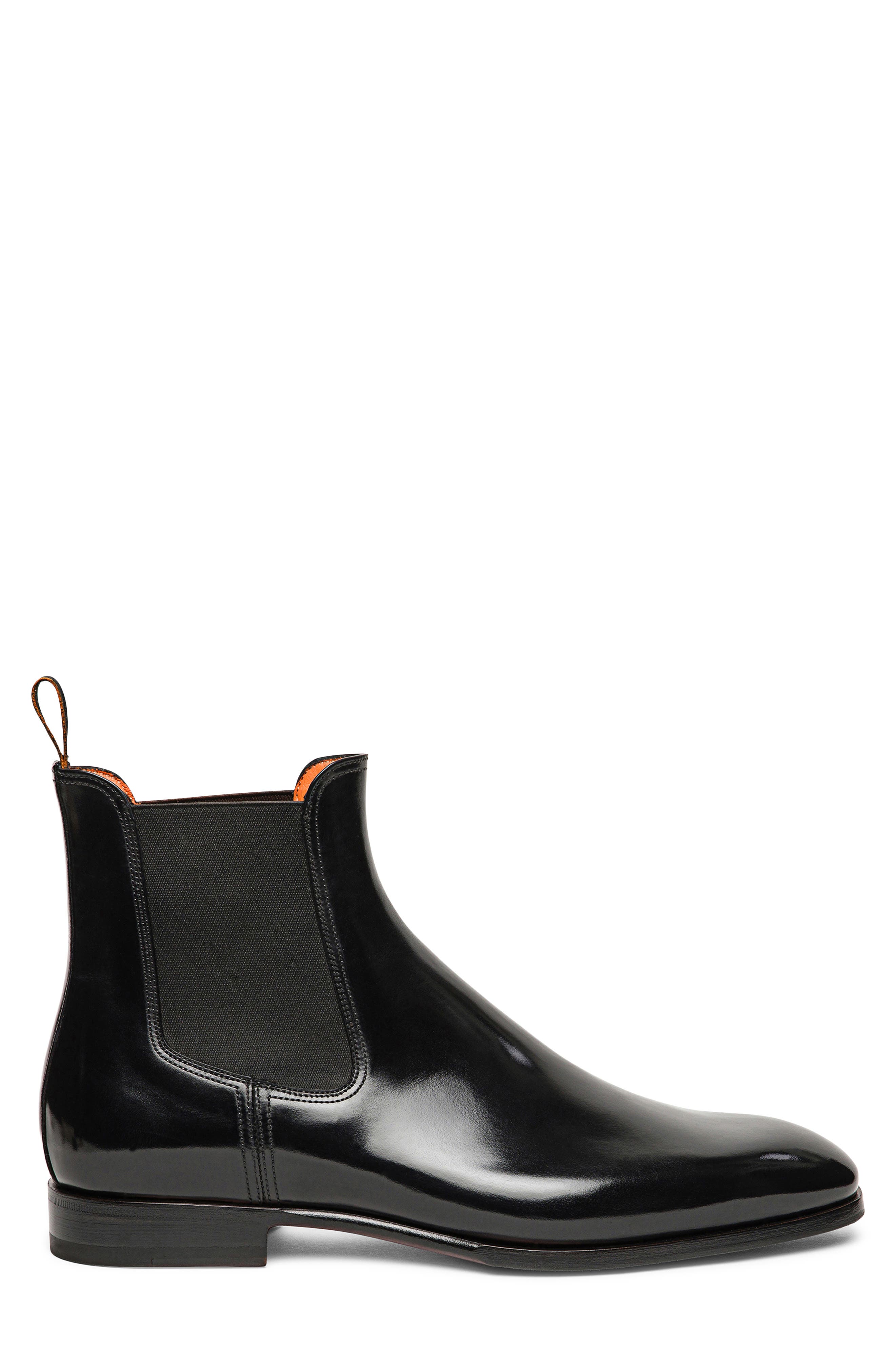 Archer Leather Chelsea Boot, Alternate, color, BLACK