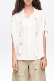Bimba y Lola Knotted neckline cape shirt