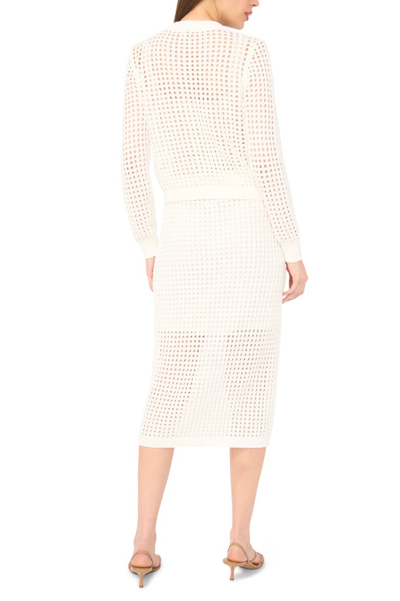 Open Knit Cardigan, Alternate, color, ANTIQUE WHITE
