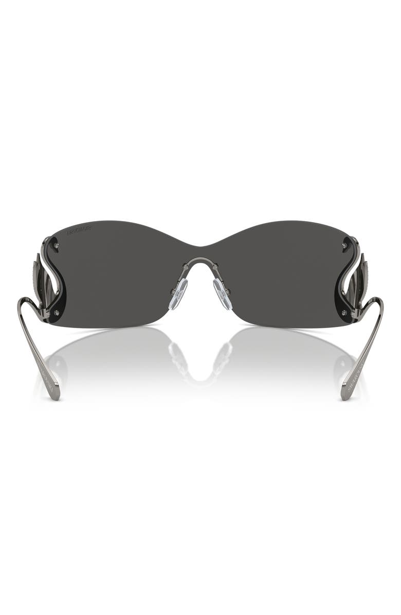 Swarovski 34mm Irregular Sunglasses, Alternate, color, Gunmetal