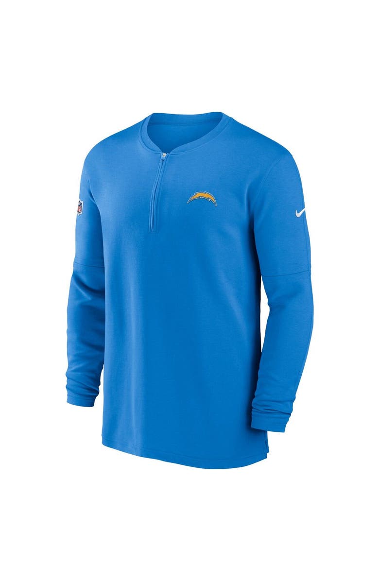 Nike Men's Nike  Powder Blue Los Angeles Chargers 2023 Sideline Performance Long Sleeve Tri-Blend Quarter-Zip Top, Alternate, color, 