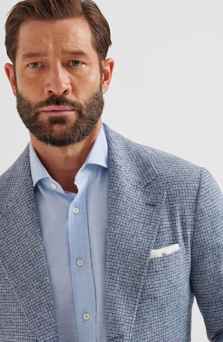 Brunello Cucinelli Check deconstructed blazer, Alternate, color, Denim