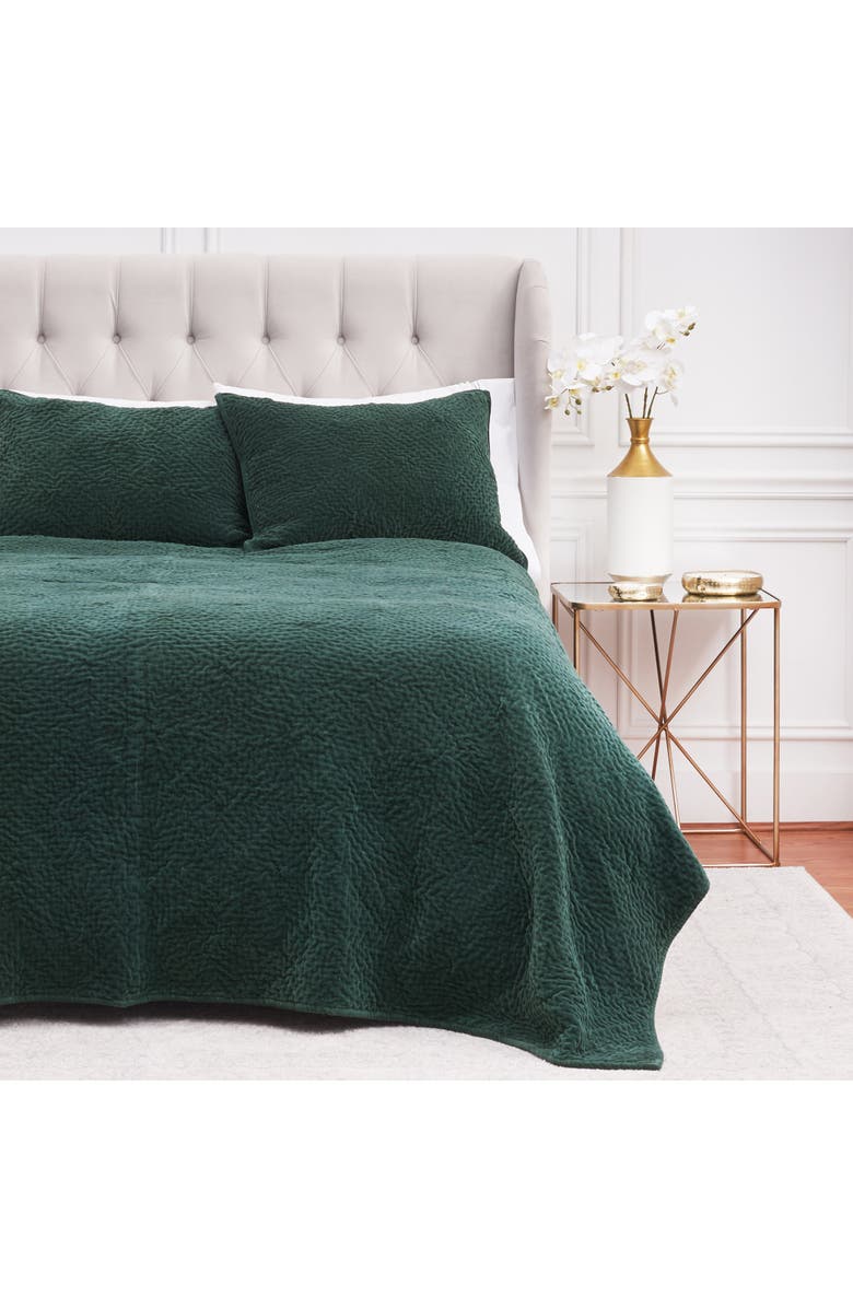 ELISABETH YORK Vela Juniper Quilt Set Bedding Collection, Alternate, color, Green