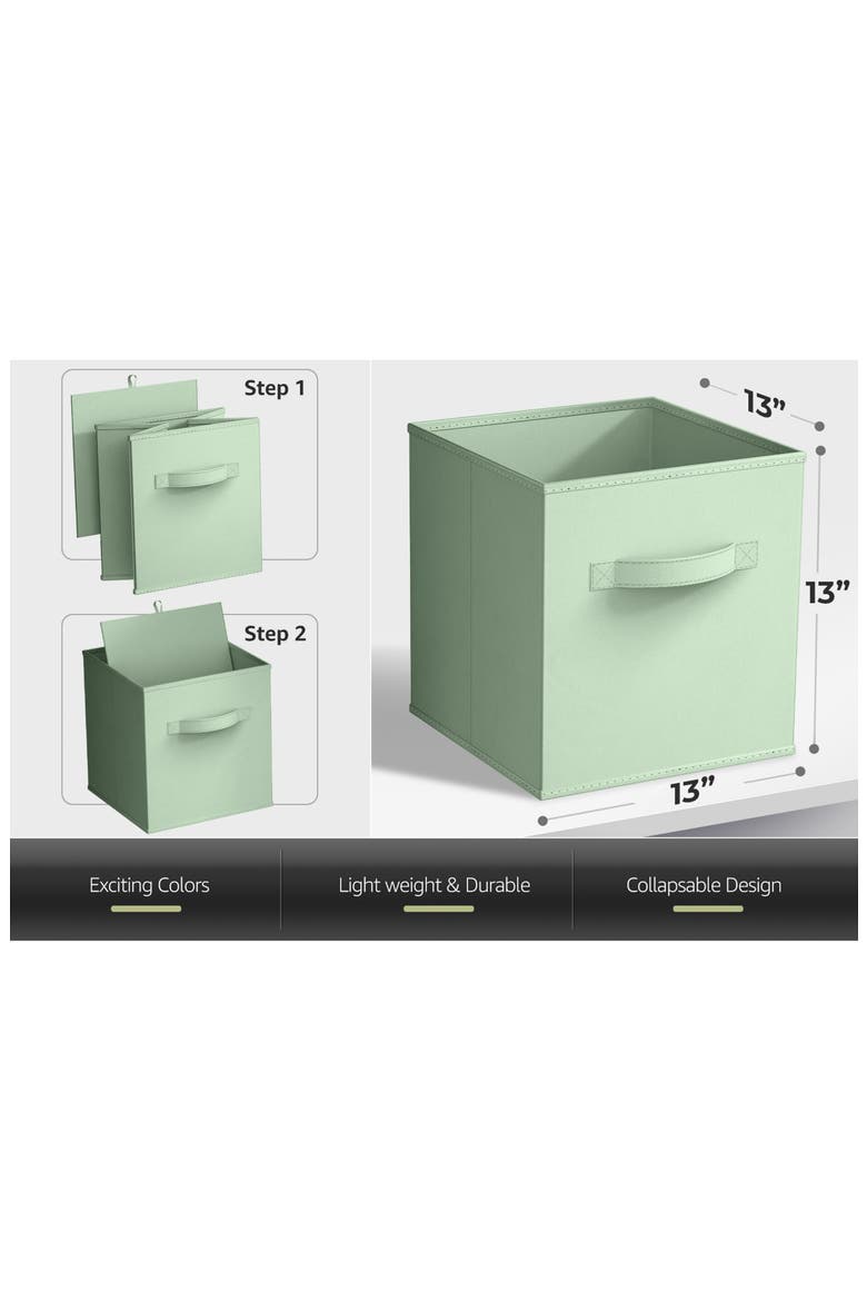 6-Pack Collapsible Storage Cube, Alternate, color, GREEN