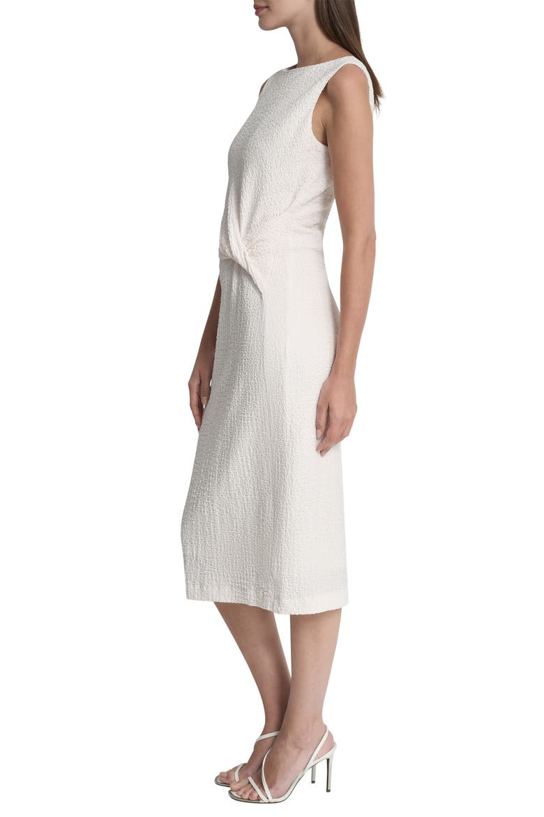 Side Knot Sheath Midi Dress, Alternate, color, COCONUT