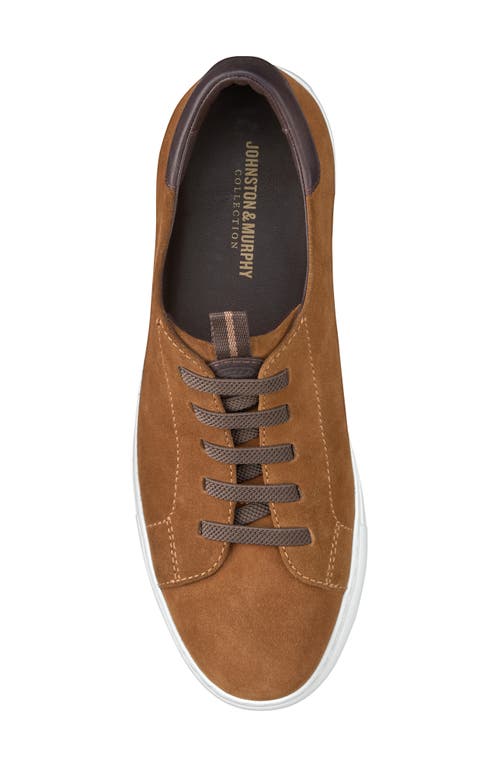 Johnston & Murphy Anson Lace To Toe Sneaker In Snuff English Suede