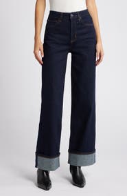 Rails Getty High Waist Cuffed Wide Leg Jeans
