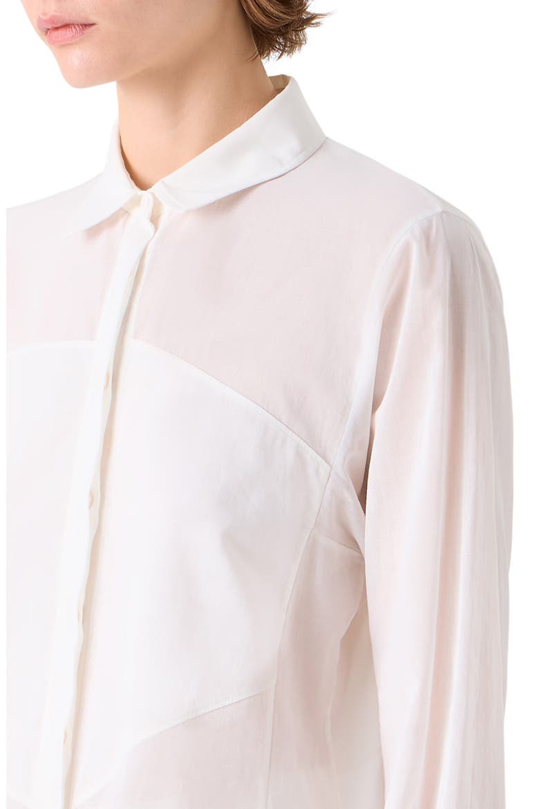 Polygon Cotton Voile Button-Up Shirt, Alternate, color, WHITE