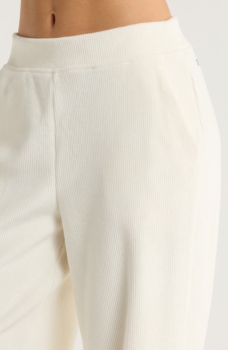 Zella Plush Rib Pants, Alternate, color, Ivory Egret