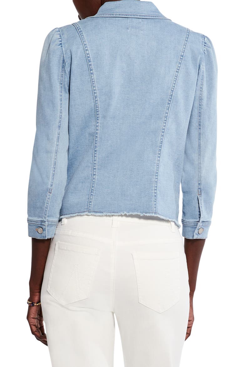 Femme Sleeve Crop Denim Jacket, Alternate, color, BREEZE