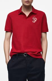 MANGO Embroidered Graphic Polo