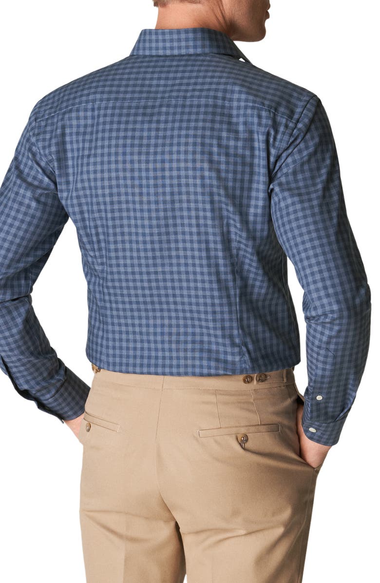 Eton Slim Fit Check Flannel Shirt, Alternate, color,
