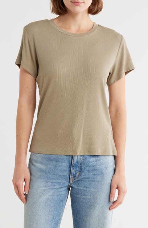 Ribbed Crewneck T-Shirt