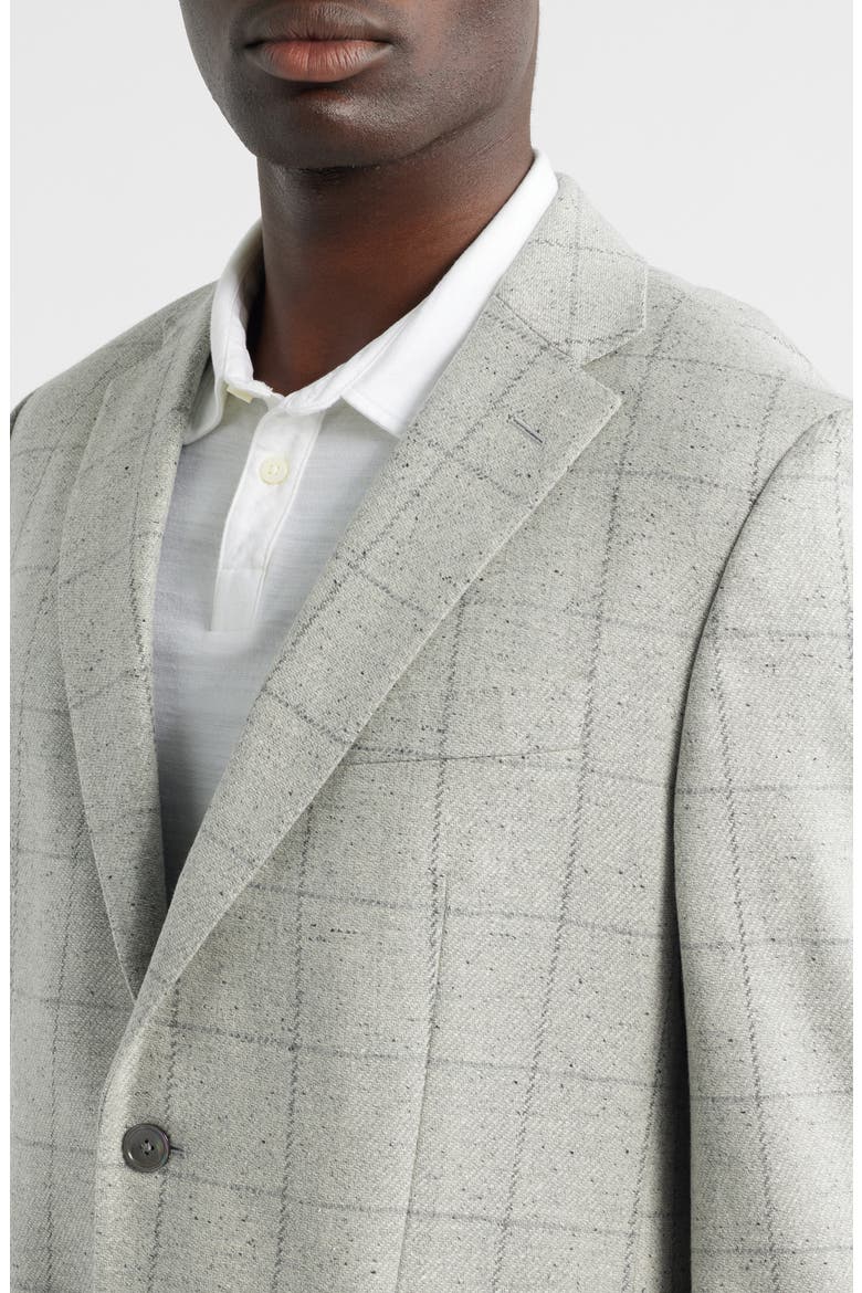 Hutson Slim Fit Windowpane Wool Blend Sport Coat, Alternate, color, OPEN GREY