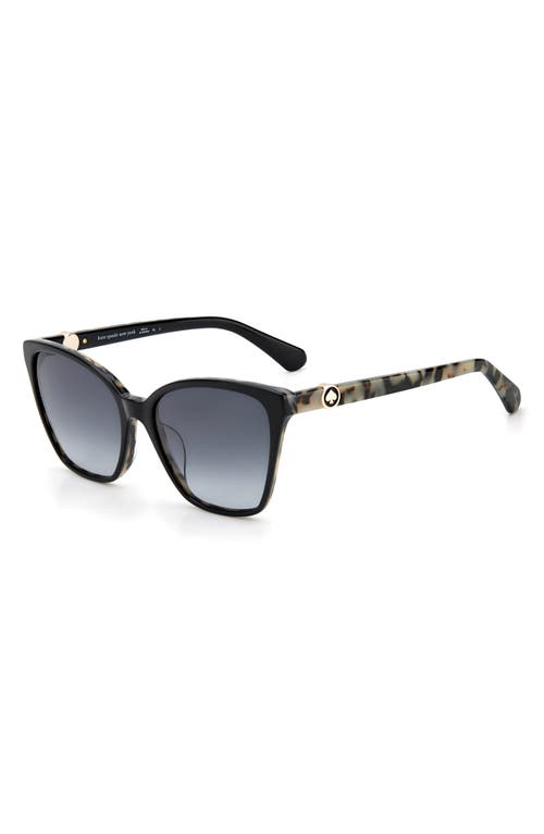 Kate Spade New York Amiyah 56mm Gradient Cat Eye Sunglasses In Black