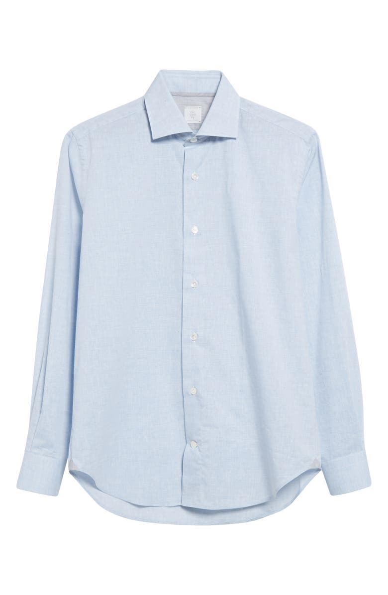 Eleventy Cotton & Linen Button-Up Shirt, Alternate, color, 