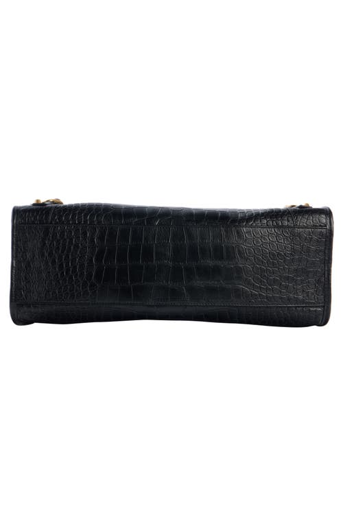 Balenciaga Medium Le City Crocodile-embossed Top-handle Tote Bag In Black