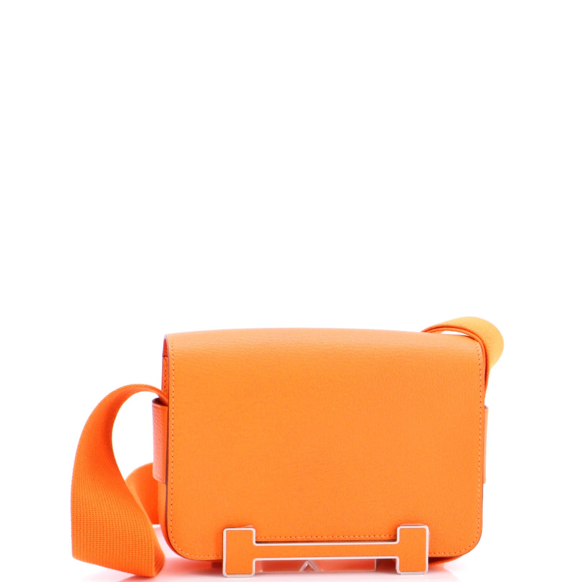 Pre-Owned Hermes Geta Bag Chevre Mysore, Main, color, Orange Minium