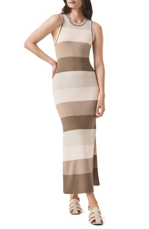 Katya Colorblock Stripe Sweater Midi Dress
