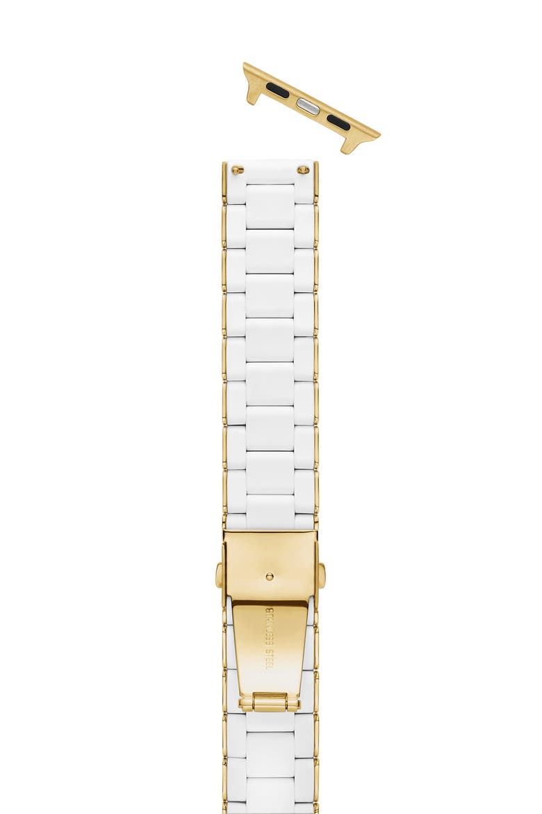 Silicone 20mm Apple Watch® Watchband, Alternate, color, GOLD/WHITE