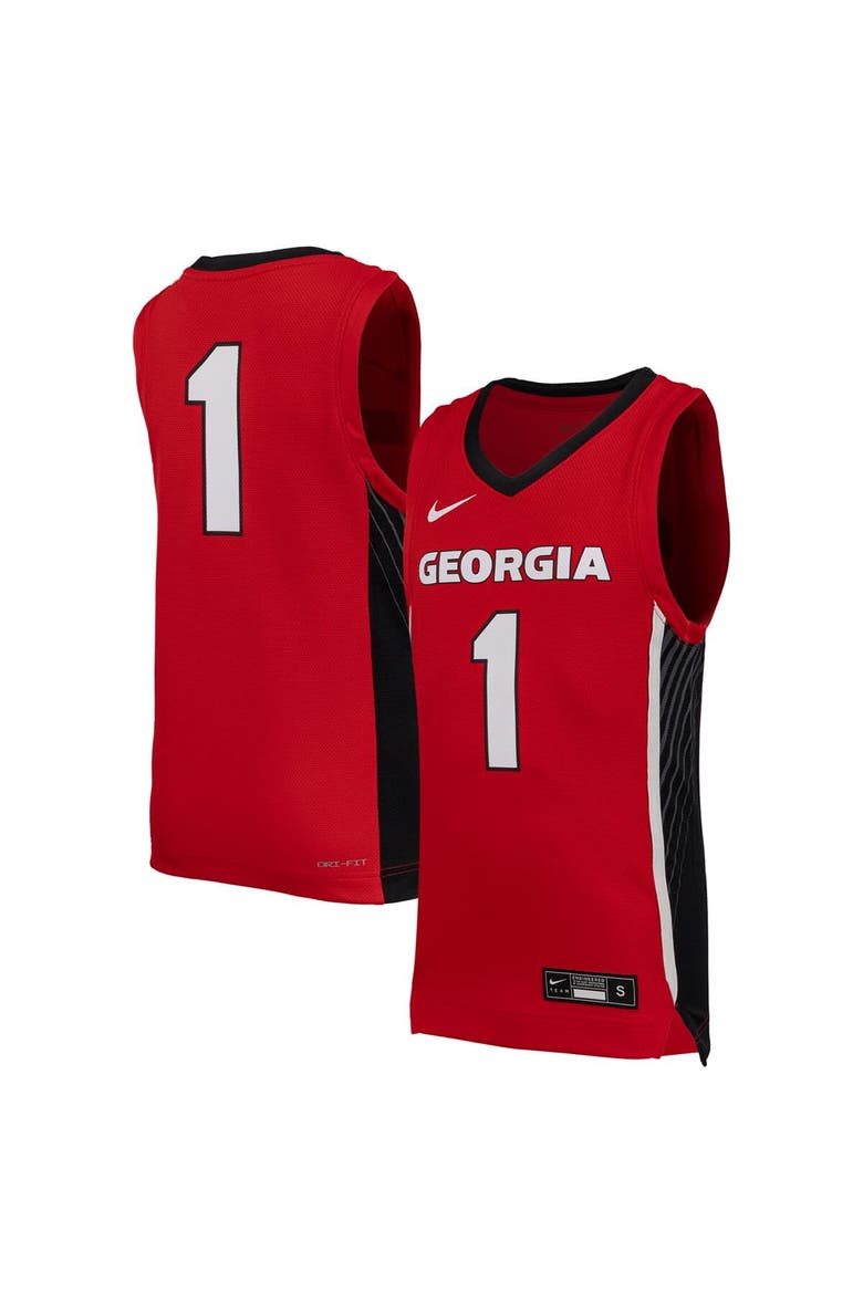 Youth Nike #1 Red Georgia Bulldogs Replica Basketball Jersey, Main, color, Red