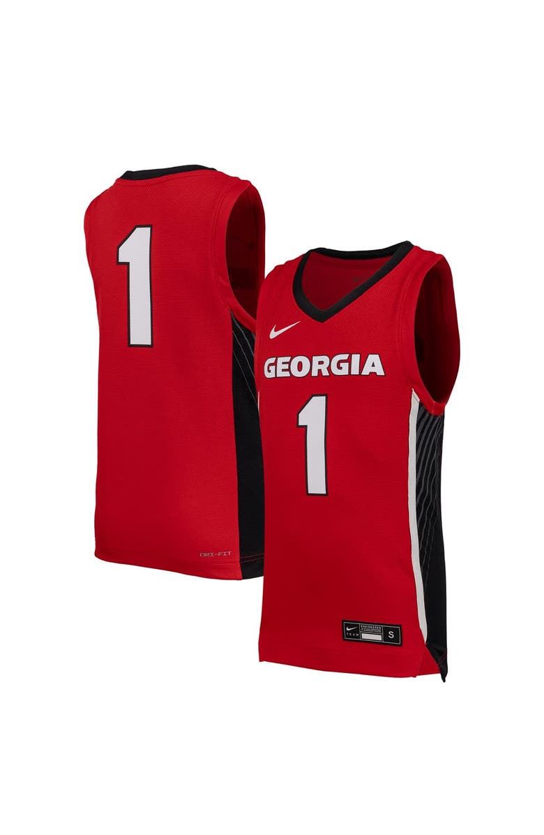 Nike Youth Nike #1 Red Georgia Bulldogs Replica Basketball Jersey, Main, color, Red