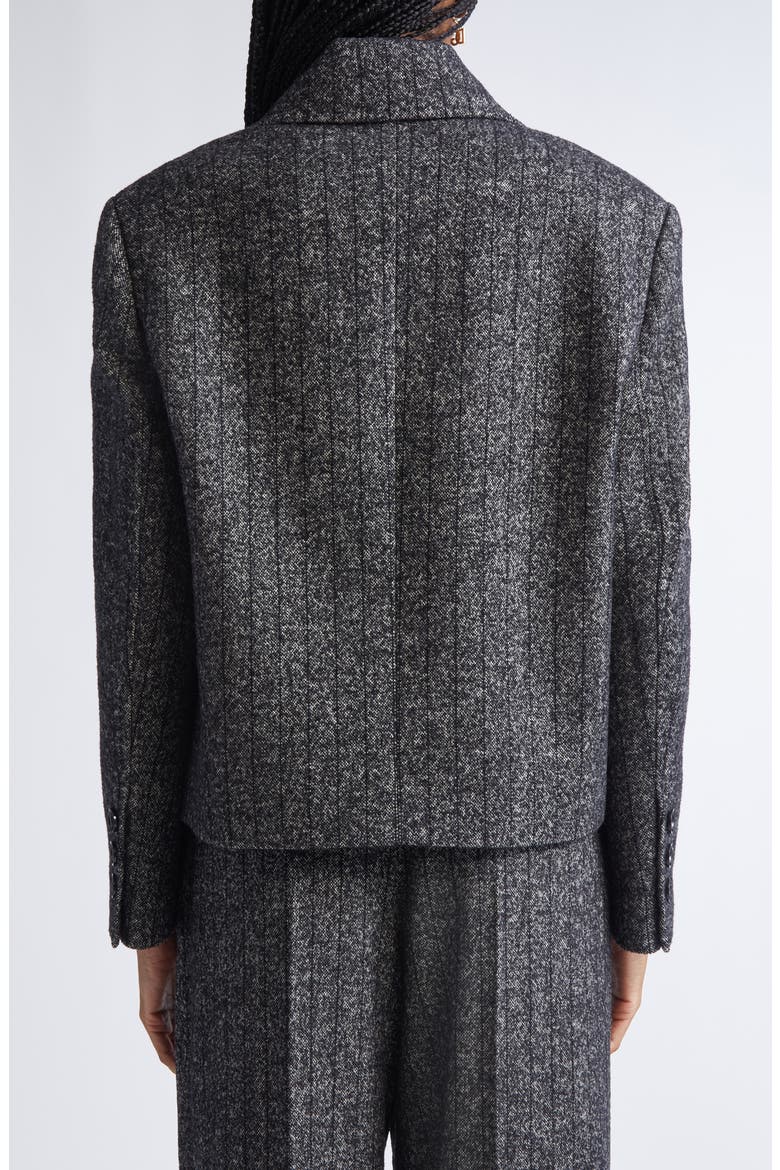 Stripe Double Breasted Wool Blend Crop Jacket, Alternate, color, S8051 RIGATO