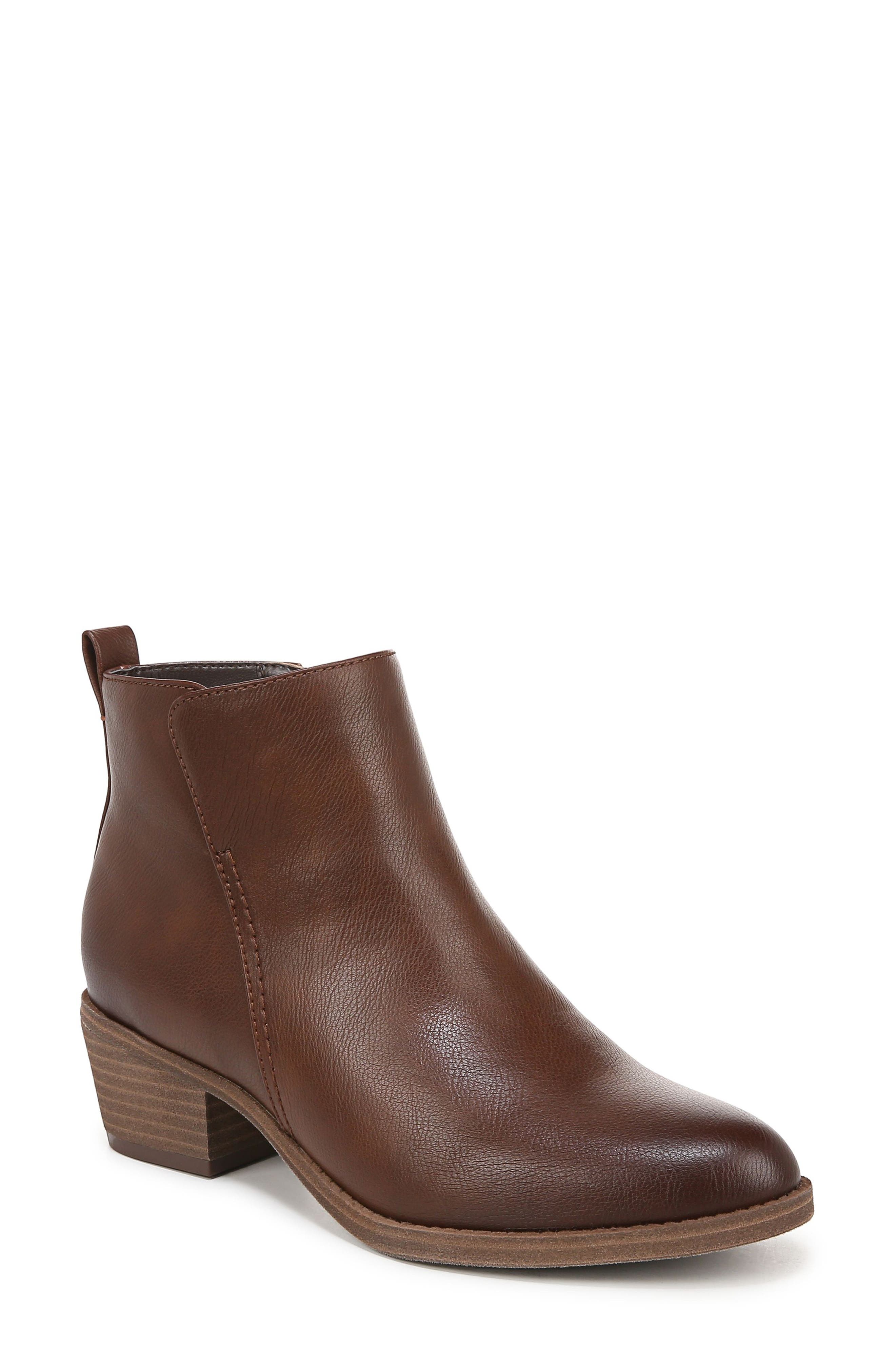 Zaylee Bootie, Main, color, CAPPUCCINO BROWN FAUX LEATHER
