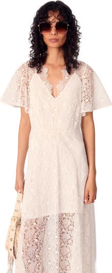 Floral guipure maxi dress