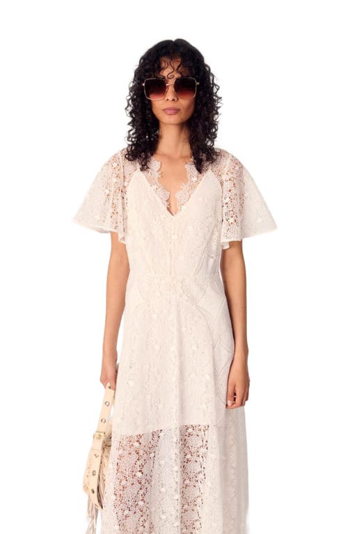 MAJE MAJE FLORAL GUIPURE MAXI DRESS 