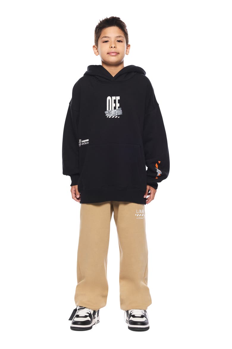 Kids' Active Duct Tape Graphic Hoodie, Alternate, color, BLACK