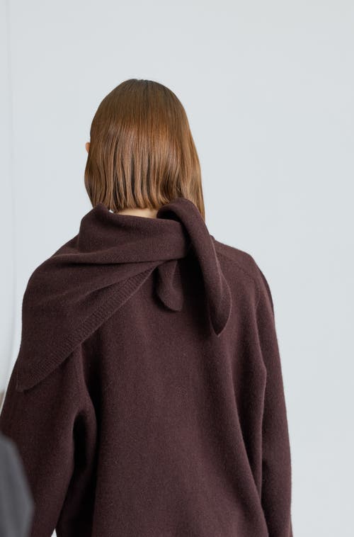 Almina Concept Triangle Neck Scarf In Brown
