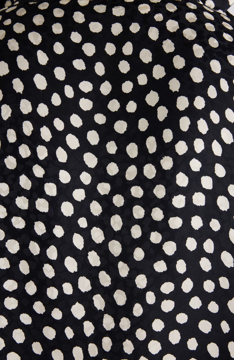 Chloé Polka Dot Jacquard Organic Silk Crêpe de Chine Minidress, Alternate, color, Black - Beige