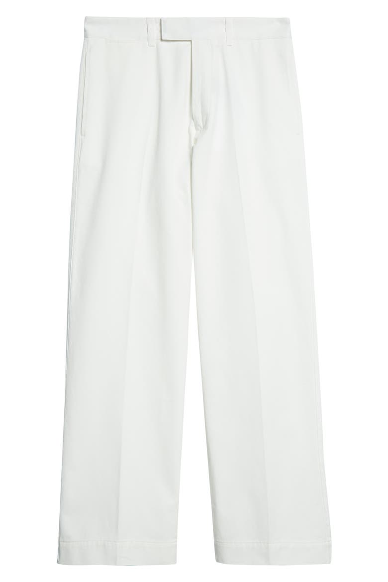 Compact Cotton Drill Wide Leg Pants, Alternate, color, OFF WHITE