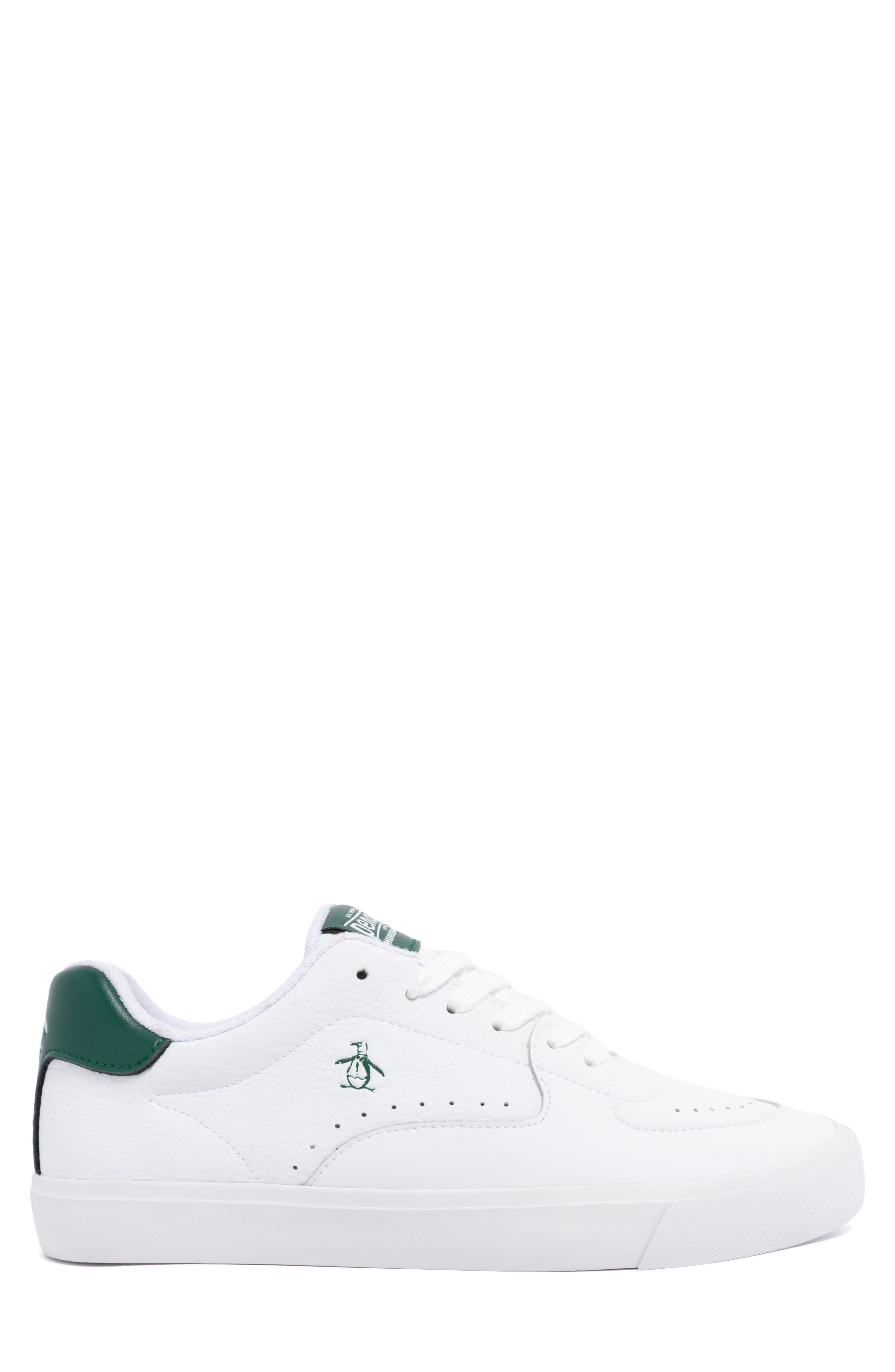 Original Penguin <p>Hadrik Leather Sneaker (Men)</p>, Alternate, color, White/ Sage